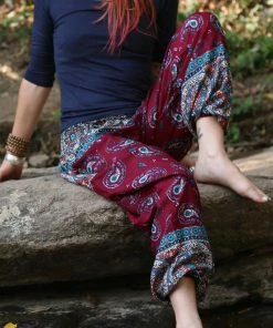 Napat Valencia Red Paisley Mandala Pants