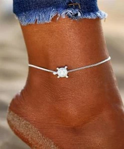 17KM Official Store Jewelry Vintage Gold Silver Multilayer Bohemian Anklets With Moon, Map Beads Leaves