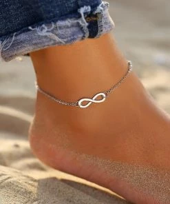 17KM Official Store Jewelry Vintage Gold Silver Multilayer Bohemian Anklets With Moon, Map Beads Leaves