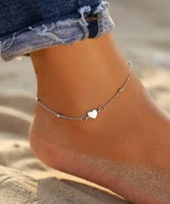 17KM Official Store Jewelry Vintage Gold Silver Multilayer Bohemian Anklets With Moon, Map Beads Leaves