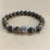 One Tribe Apparel Volcanic Bracelet Owl Bracelet Silver Bracelet Lava Stone Bead Bracelets