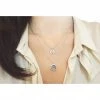 BellaJoo Jewelry White Gold Layered Aquamarine Drop Initial Necklace