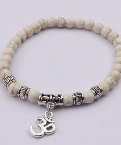 One Tribe Apparel Jewelry White Infinity OM Yoga Bracelet