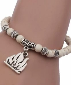 One Tribe Apparel Jewelry White Infinity OM Yoga Bracelet