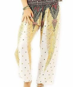 Napat White Peacock Harem Pants