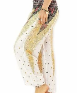Napat White Peacock Harem Pants