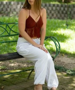 Napat White Solid Harem Pants