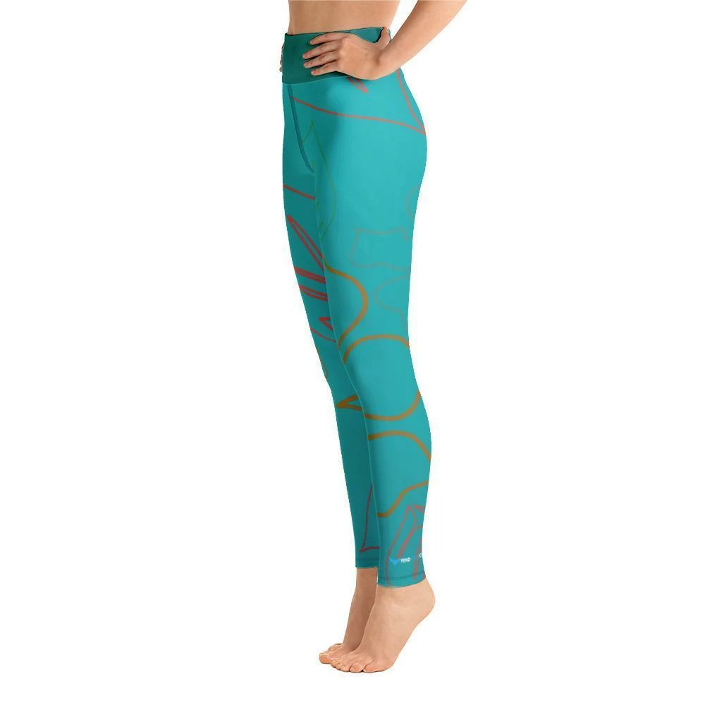 Find Your Coast Supply Co. Women's Active Comfort Sport Aloha Full Length Leggings Pants 4 Find Your Coast Supply Co. Women's Active Comfort Sport Aloha Full Length Leggings Pants