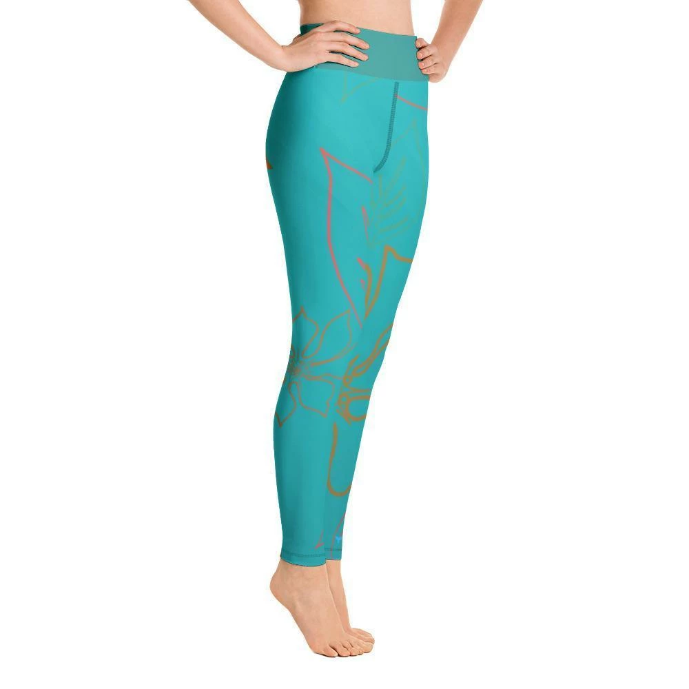 Find Your Coast Supply Co. Women's Active Comfort Sport Aloha Full Length Leggings Pants 5 Find Your Coast Supply Co. Women's Active Comfort Sport Aloha Full Length Leggings Pants