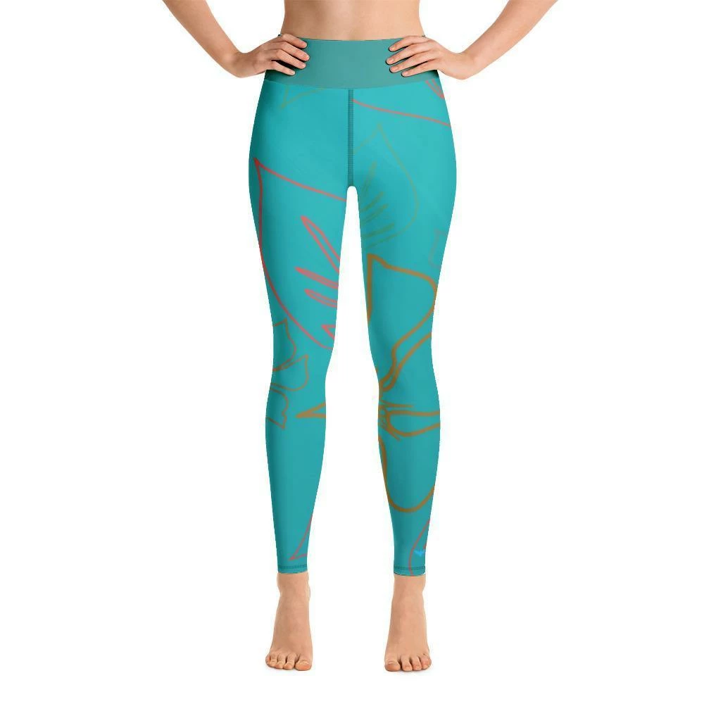 Find Your Coast Supply Co. Women's Active Comfort Sport Aloha Full Length Leggings Pants 3 Find Your Coast Supply Co. Women's Active Comfort Sport Aloha Full Length Leggings Pants