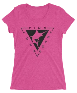 Find Your Coast Supply Co. Women's Blue Coast Fishing Triblend Short Sleeve Boho Tops