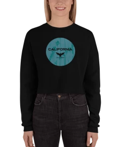 Find Your Coast Supply Co. Women's California Cropped Fleece Sweatshirt Boho Tops