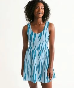 Find Your Coast Supply Co. Women's Energizer Scoop Neck Skater Dress Boho Dresses