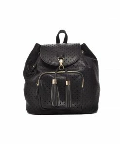 Mechaly Women's Jamie Black Vegan Leather Backpack Boho Bags