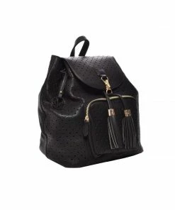 Mechaly Women's Jamie Black Vegan Leather Backpack Boho Bags