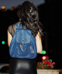 Mechaly Women's Jamie Black Vegan Leather Backpack Boho Bags