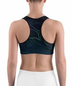 Find Your Coast Supply Co. Boho Tops Women's Moisture Wicking A L O H A Rise & Go Sports Bra (white & Black Piping)