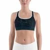 Find Your Coast Supply Co. Boho Tops Women's Moisture Wicking A L O H A Sports Bra (white & Black Piping) 1 Find Your Coast Supply Co. Boho Tops Women's Moisture Wicking A L O H A Sports Bra (white & Black Piping)