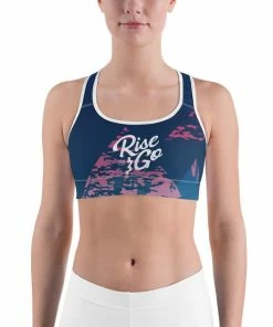 Find Your Coast Supply Co. Boho Tops Women's Moisture Wicking Madeleine Rise & Go Sports Bra (white & Black Piping)