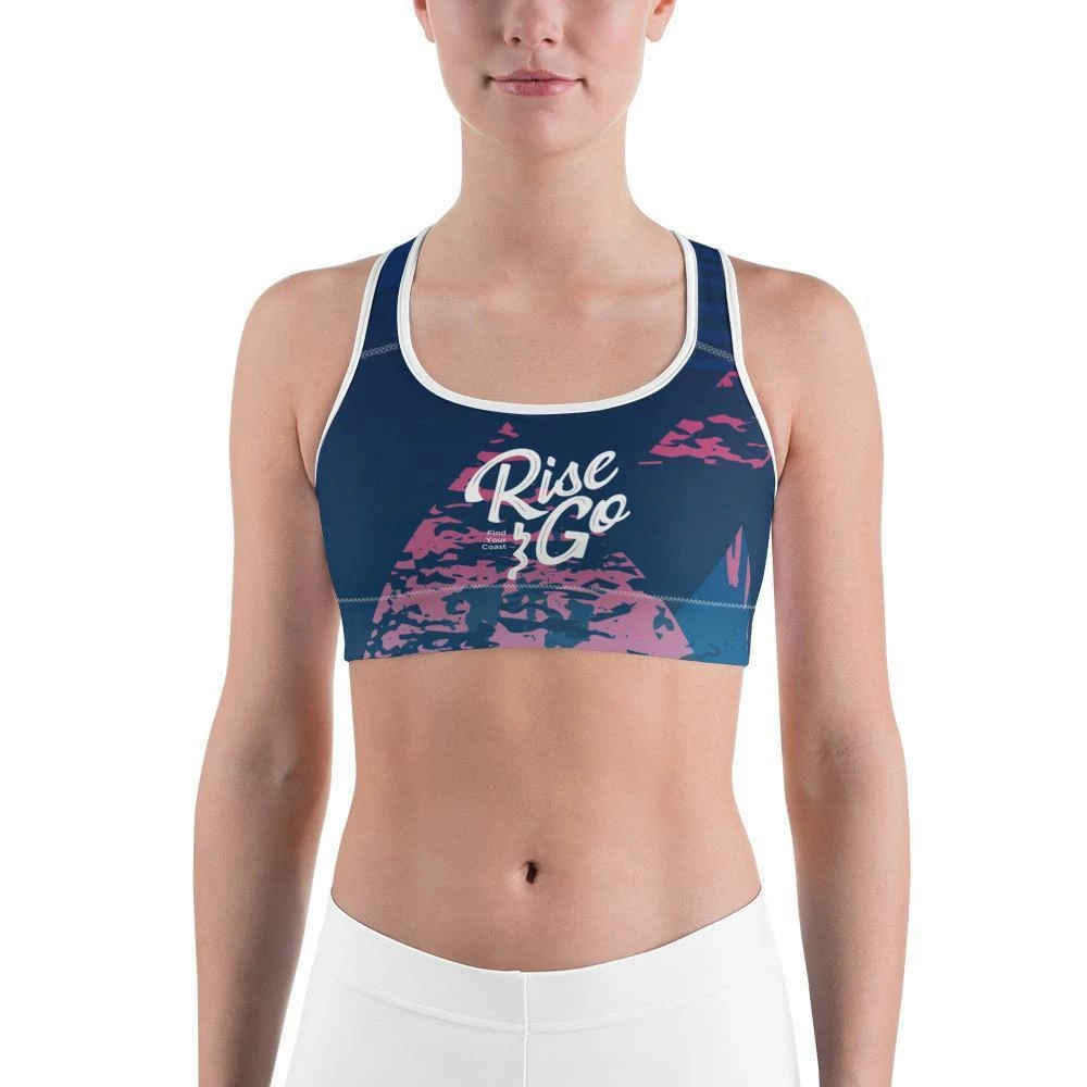 Find Your Coast Supply Co. Boho Tops Women's Moisture Wicking Madeleine Rise & Go Sports Bra (white & Black Piping) 3 Find Your Coast Supply Co. Boho Tops Women's Moisture Wicking Madeleine Rise & Go Sports Bra (white & Black Piping)