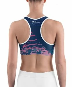Find Your Coast Supply Co. Boho Tops Women's Moisture Wicking Madeleine Sports Bra (white & Black Piping)