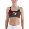 Find Your Coast Supply Co. Boho Tops Women's Moisture Wicking Nadine Rise & Go Sports Bra (white & Black Piping)