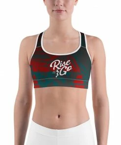 Find Your Coast Supply Co. Boho Tops Women's Moisture Wicking Nadine Rise & Go Sports Bra (white & Black Piping)