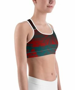 Find Your Coast Supply Co. Boho Tops Women's Moisture Wicking Nadine Sports Bra (white & Black Piping)