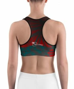 Find Your Coast Supply Co. Boho Tops Women's Moisture Wicking Nadine Sports Bra (white & Black Piping)