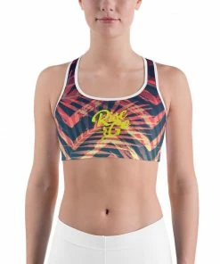 Find Your Coast Supply Co. Women's Moisture Wicking Olivia II Rise & Go Sports Bra (white & Black Piping)