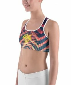 Find Your Coast Supply Co. Women's Moisture Wicking Olivia II Rise & Go Sports Bra (white & Black Piping)