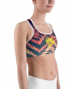 Find Your Coast Supply Co. Women's Moisture Wicking Olivia II Rise & Go Sports Bra (white & Black Piping)