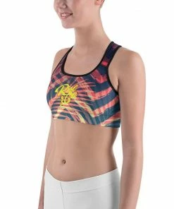 Find Your Coast Supply Co. Women's Moisture Wicking Olivia II Rise & Go Sports Bra (white & Black Piping)