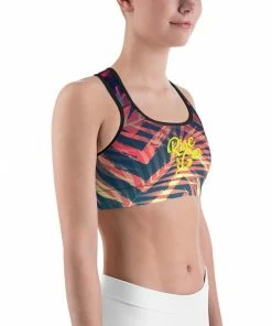 Find Your Coast Supply Co. Women's Moisture Wicking Olivia II Rise & Go Sports Bra (white & Black Piping)