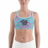 Find Your Coast Supply Co. Boho Tops Women's Moisture Wicking Olivia III Rise & Go Sports Bra (white & Black Piping)