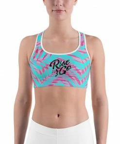 Find Your Coast Supply Co. Boho Tops Women's Moisture Wicking Olivia III Rise & Go Sports Bra (white & Black Piping)