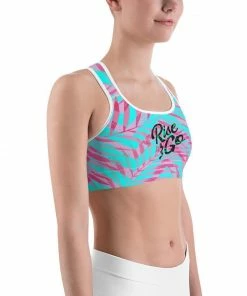 Find Your Coast Supply Co. Boho Tops Women's Moisture Wicking Olivia III Rise & Go Sports Bra (white & Black Piping)